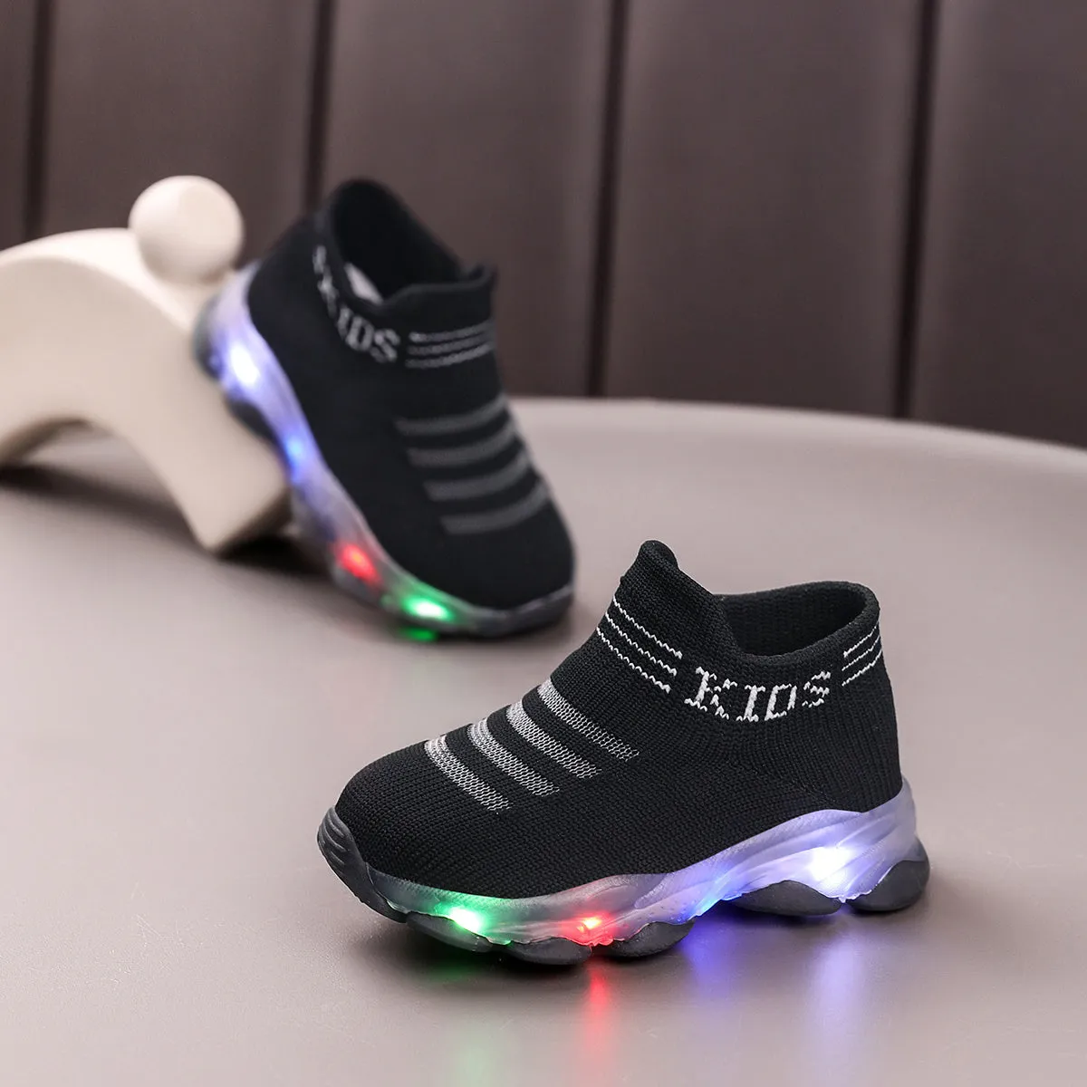 2025 Trendy Boys' LED Light-Up Sneakers - Comfy, Non-Slip Slip-On Walking Shoes with Cute Cartoon Designs, Breathable Fabric & Durable TPR Sole for Youngsters to Youngsters