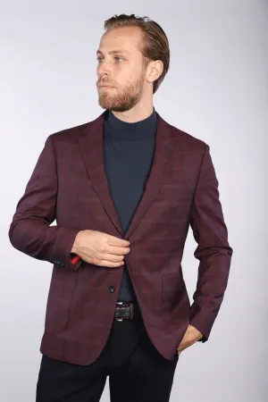 7 Downie Street Blazer Tobey Men's Burgundy All Season Sports Coat