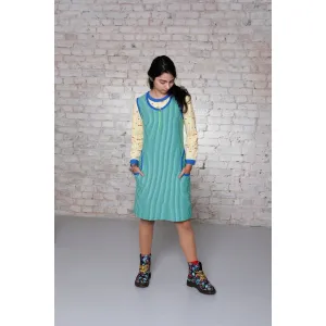 Adult's Blue Green Stripe Twiggy Dress - 1 Left Size L