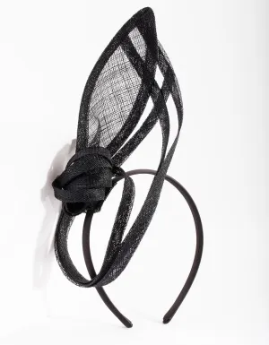 Black Structured Knot Fascinator