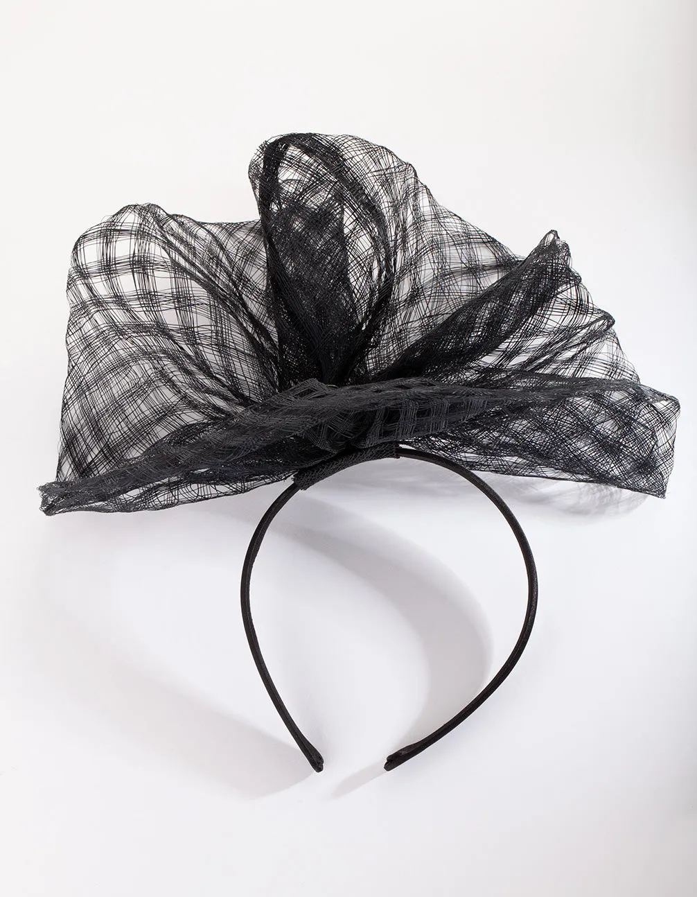 Black Woven Sinamay Fascinator