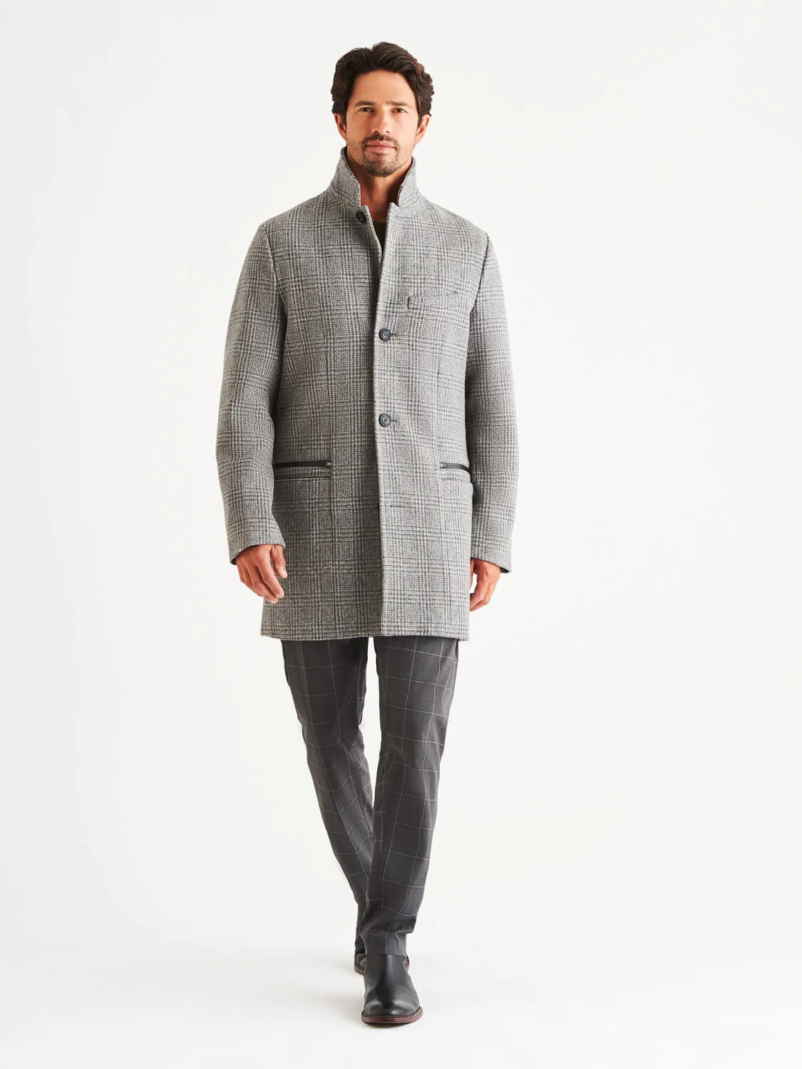 Bordin Wool Plaid Overcoat