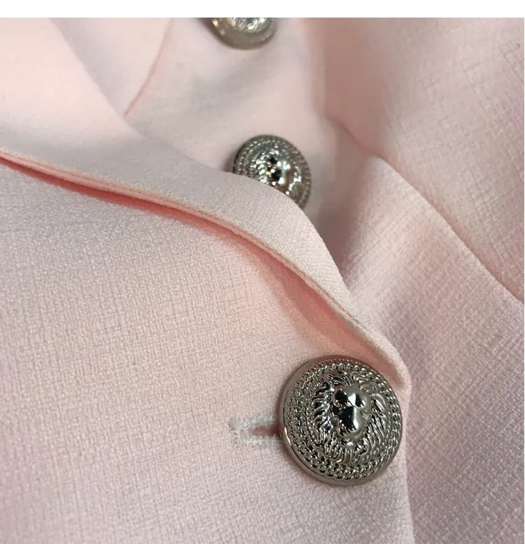 BUCKINGHAM Button Blazer - Pink