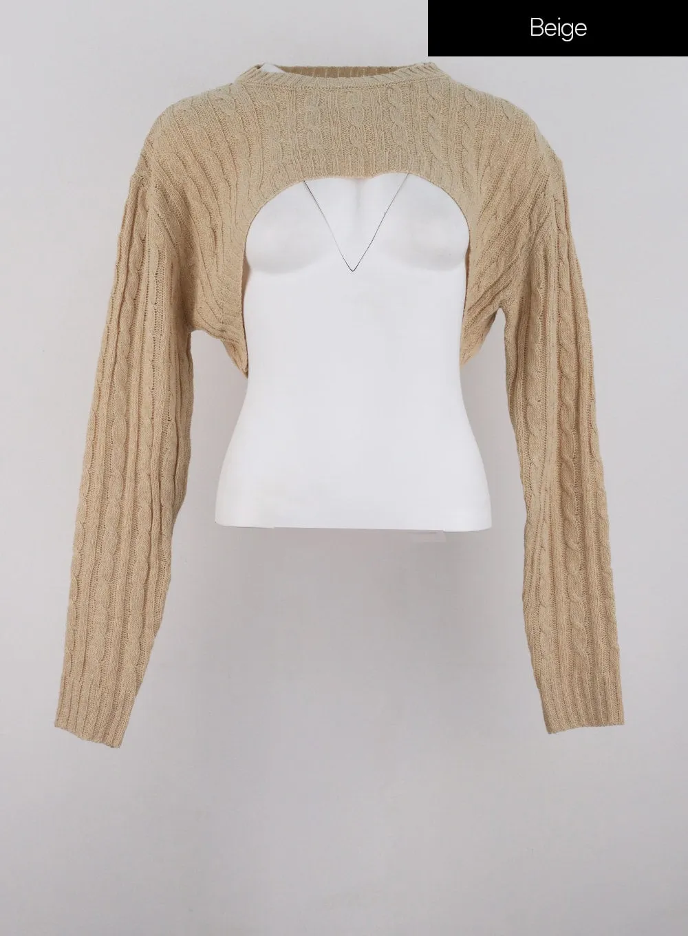 Cable Knit Crop Sweater IG311