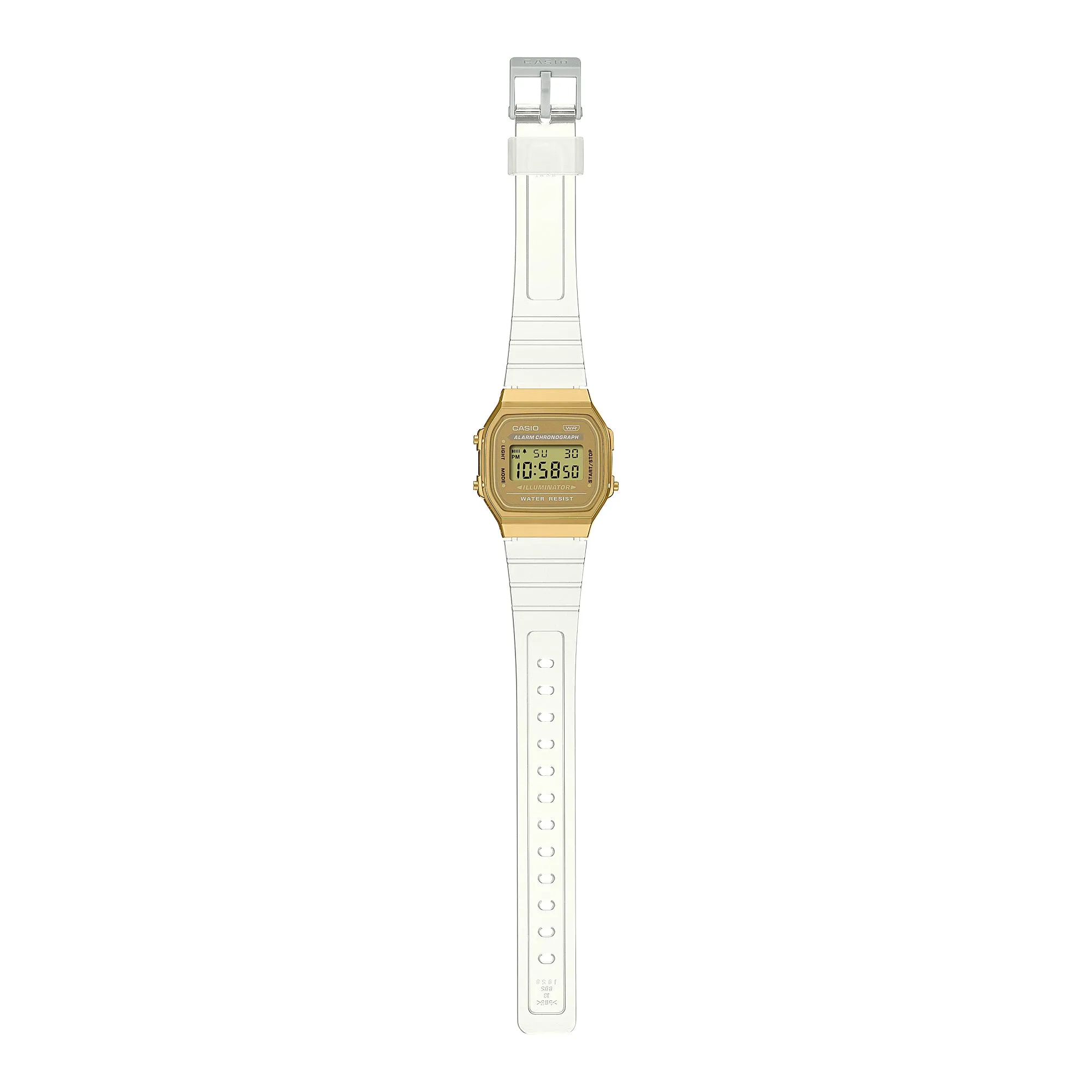 Casio Unisex Vintage Digital Transparent Resin Band Watch A168XESG-9A