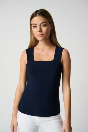 Classic Square Neck Cami Tank, Midnight Blue