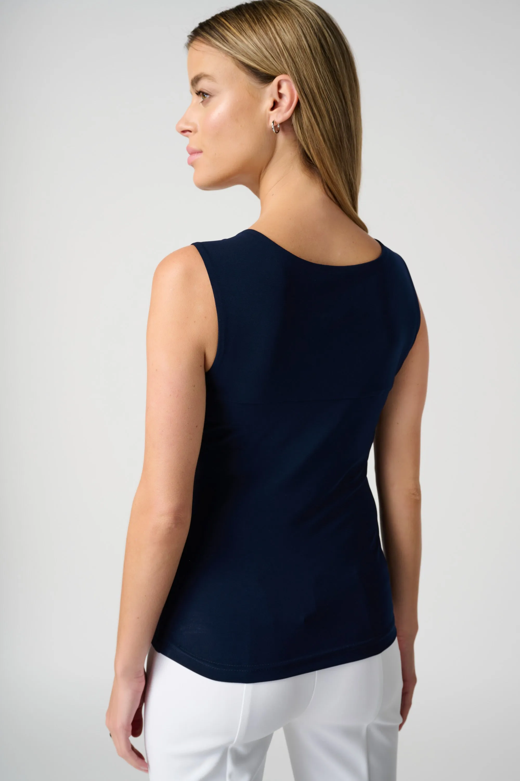 Classic Square Neck Cami Tank, Midnight Blue