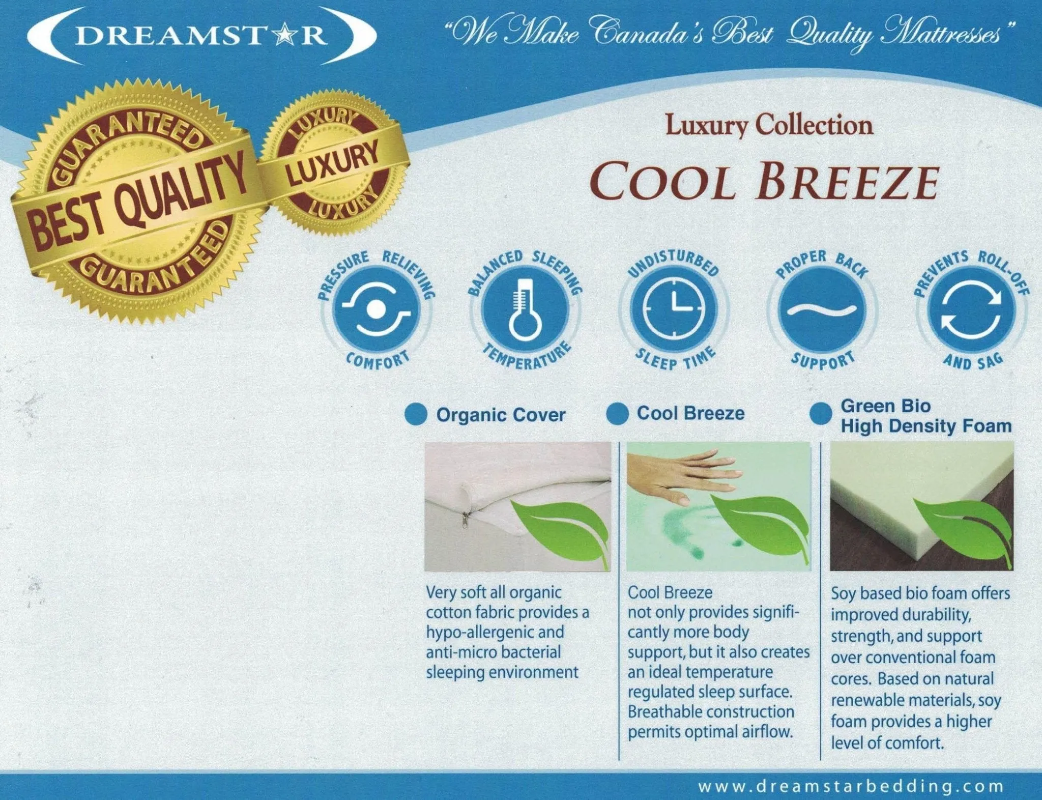 Cool Breeze | 10" Thick | Medium Soft | Gel Memory Foam Mattress