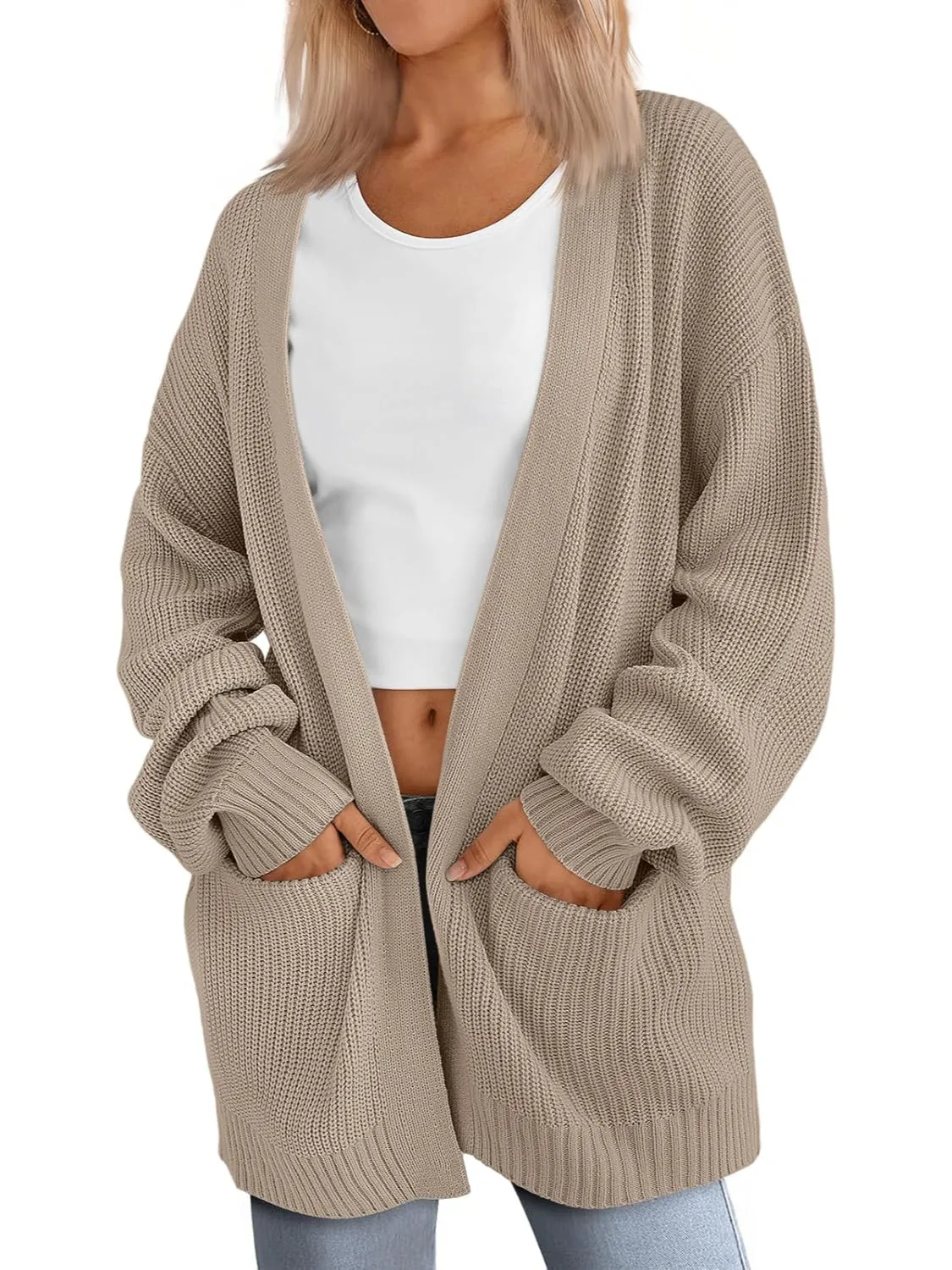 Cozy Oversized Knit Cardigan For Woman