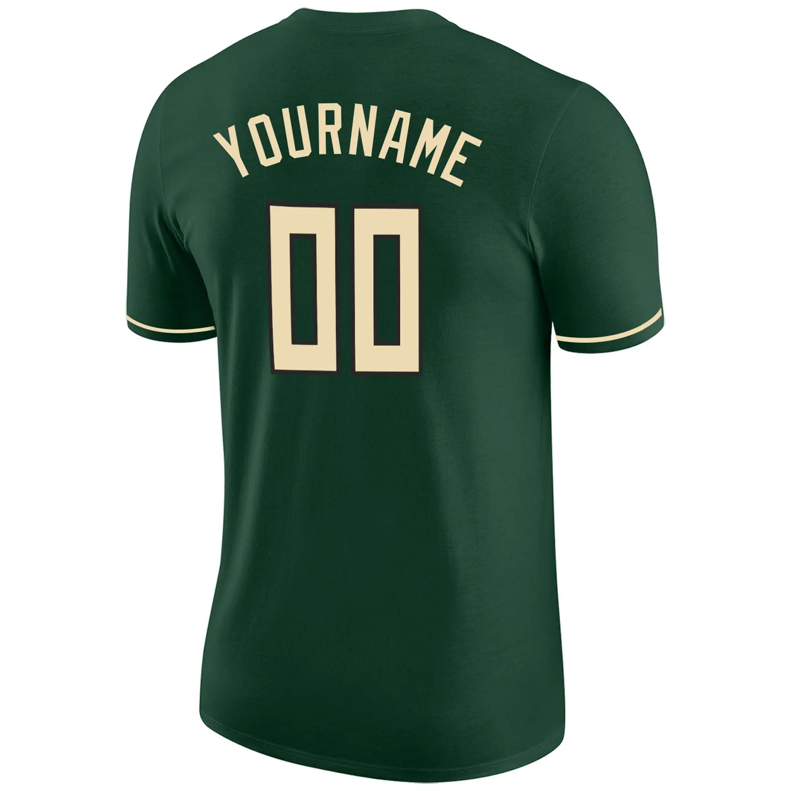 Custom Green Cream-Black Performance T-Shirt