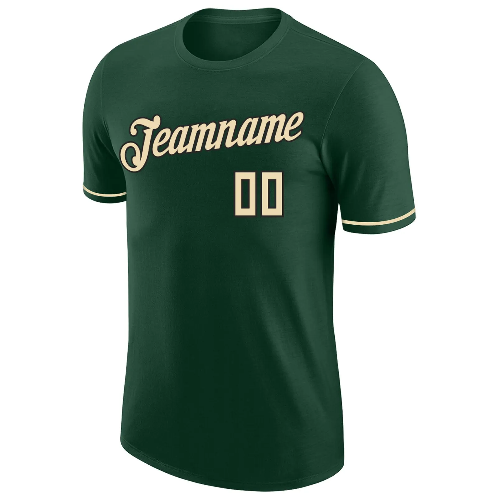 Custom Green Cream-Black Performance T-Shirt