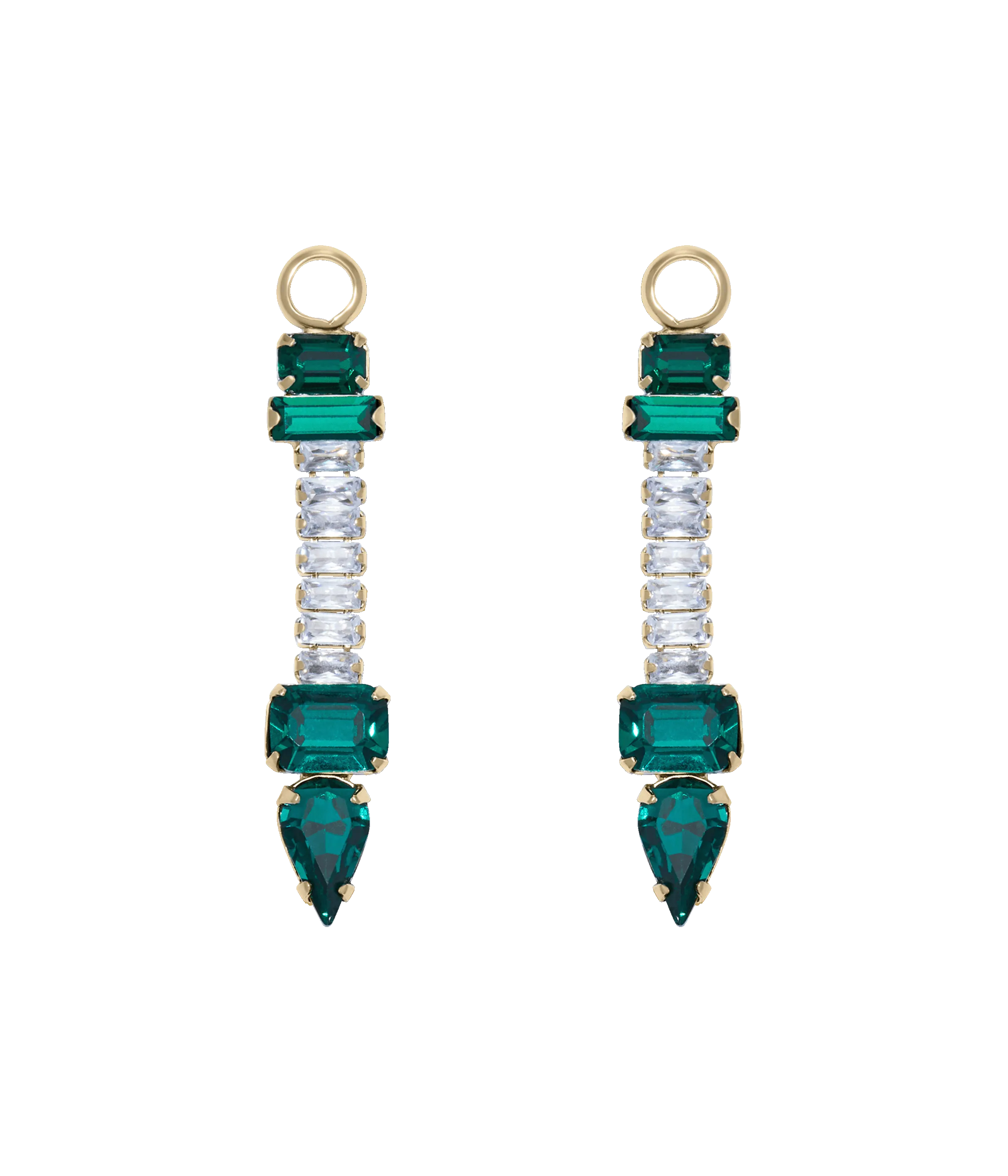 Emerald Baguette Huggie Charms