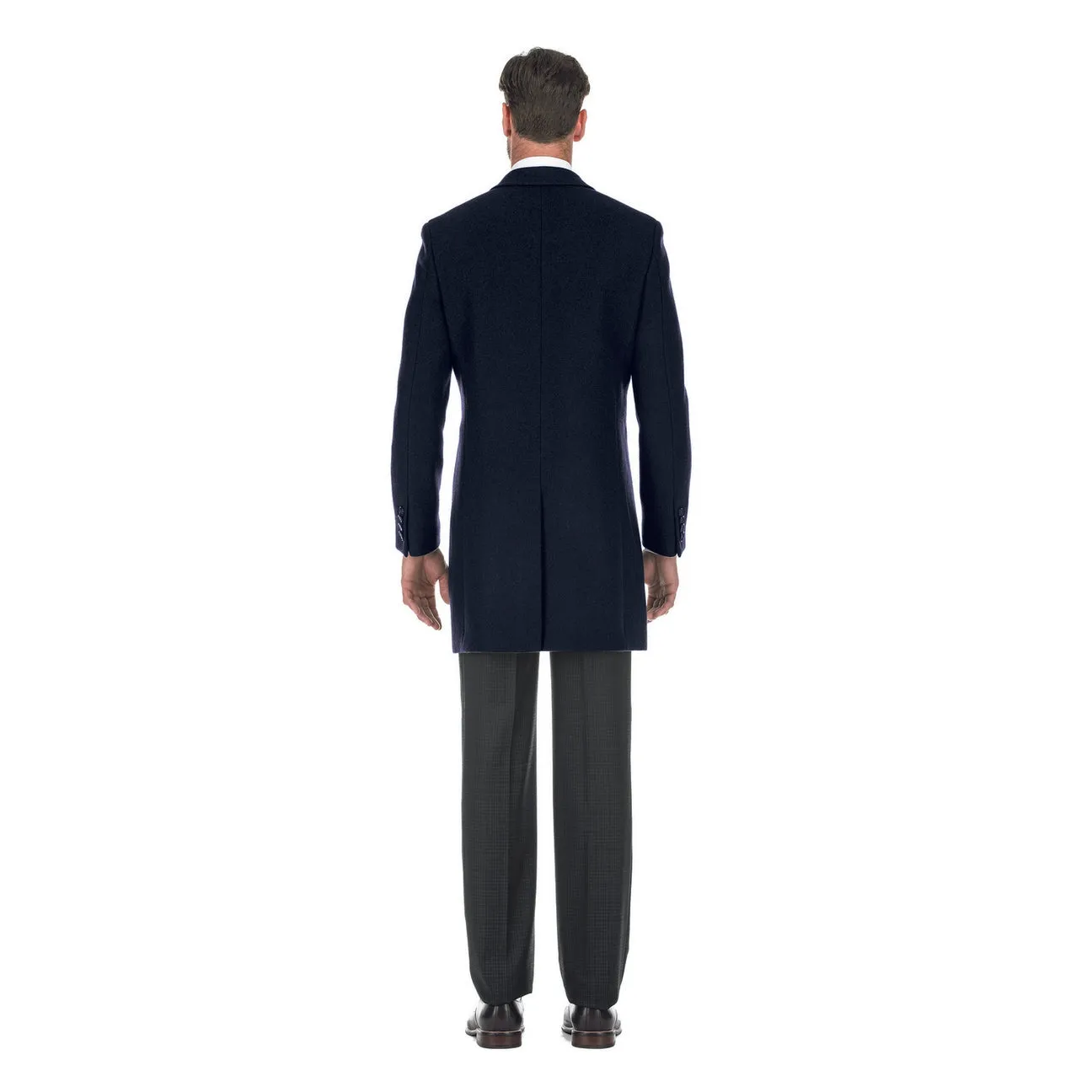 ENGLISH LAUNDRY Wool Blend Breasted Navy Top Coat EL53-01-410