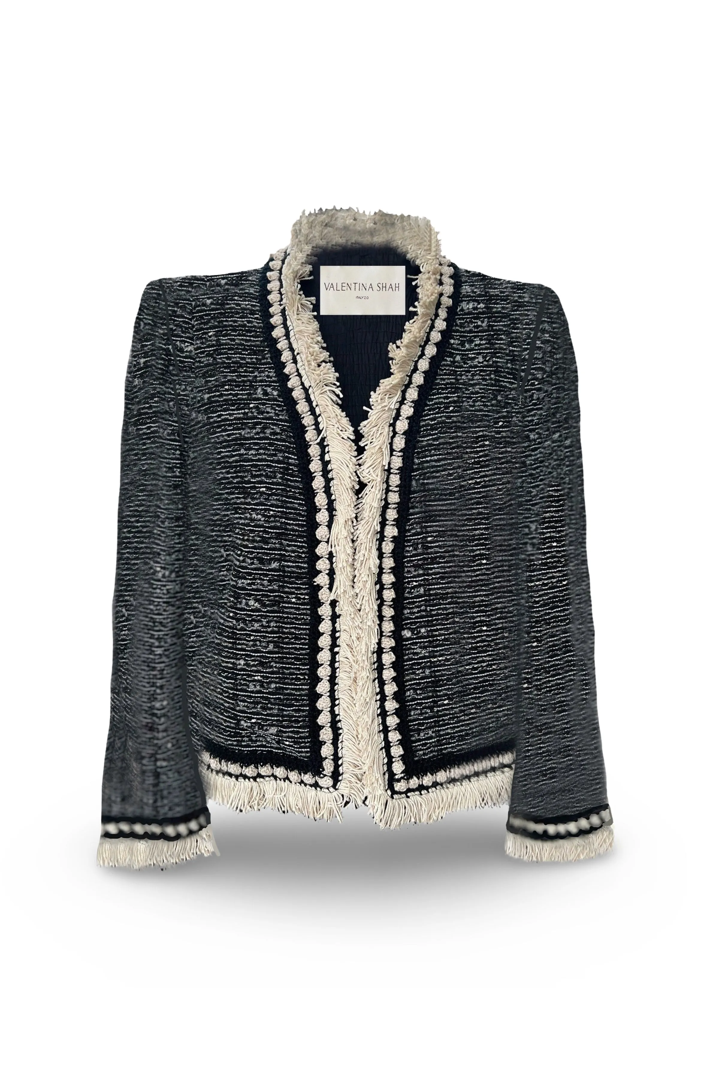 GINEVRA BLAZER- BLACK & WHITE TWEED