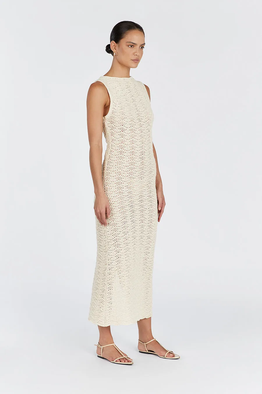 GISELE BUTTERMILK CROCHET DRESS