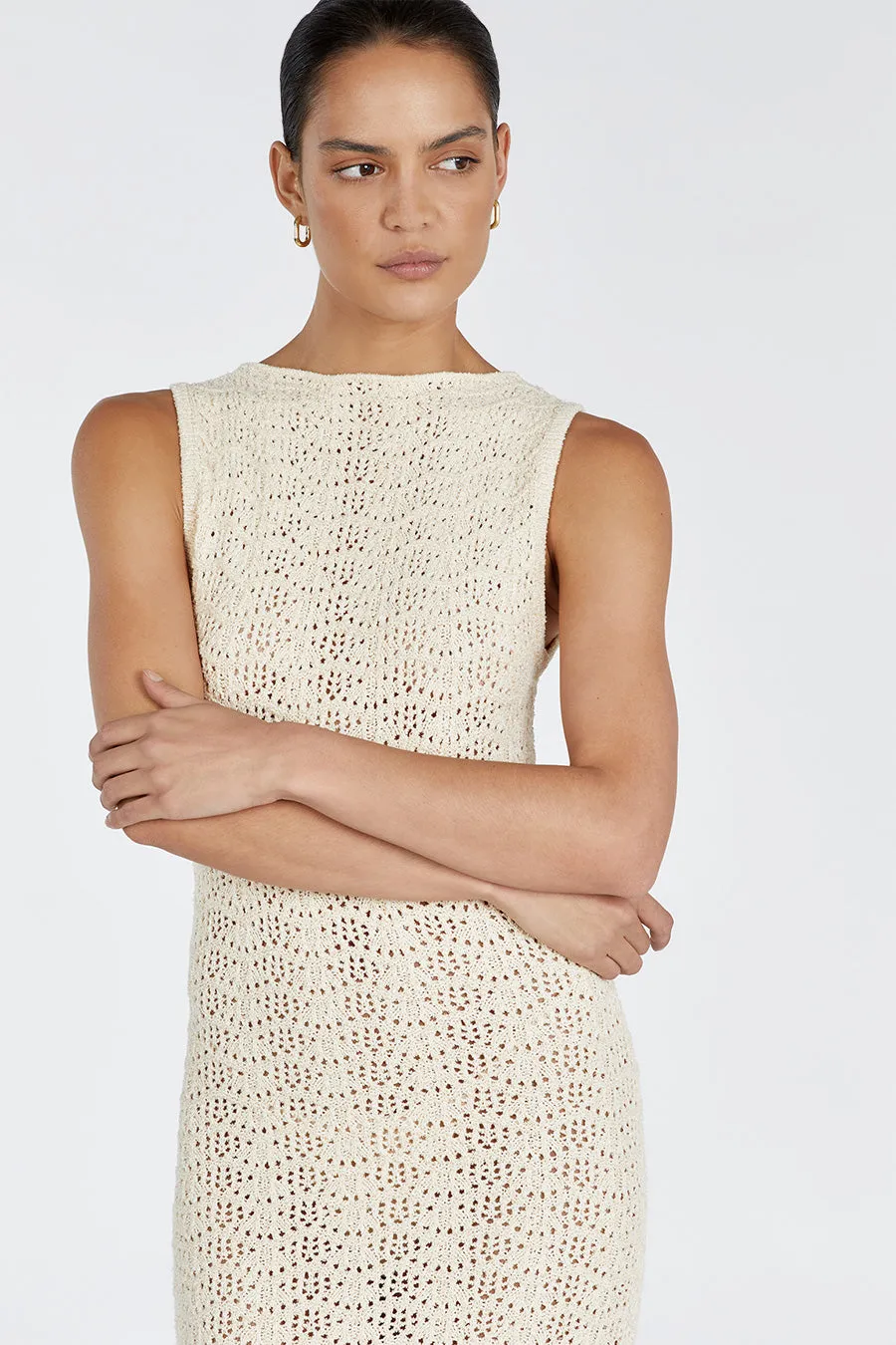 GISELE BUTTERMILK CROCHET DRESS