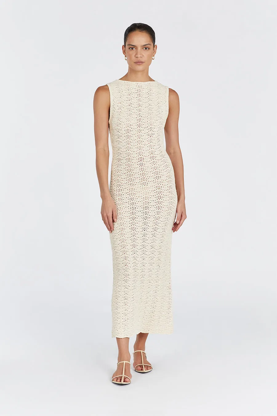 GISELE BUTTERMILK CROCHET DRESS