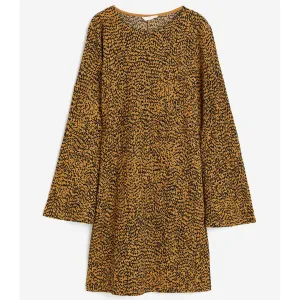 H&M Textured Jersey Dress, dark beige