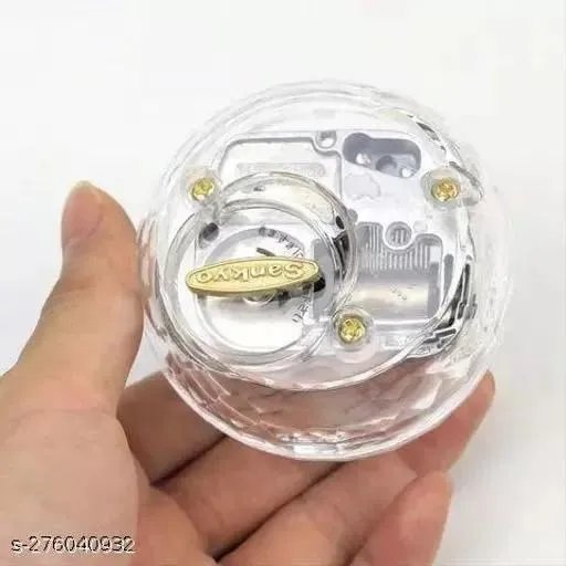 Happy Birthday Transparent Acrylic Crystal Round Musical Box