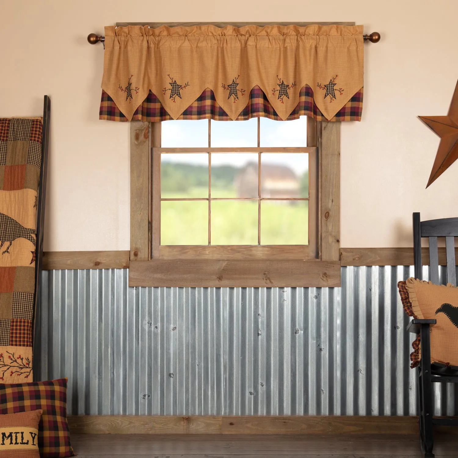 Heritage Farms Primitive Star and Pip Valance Layered