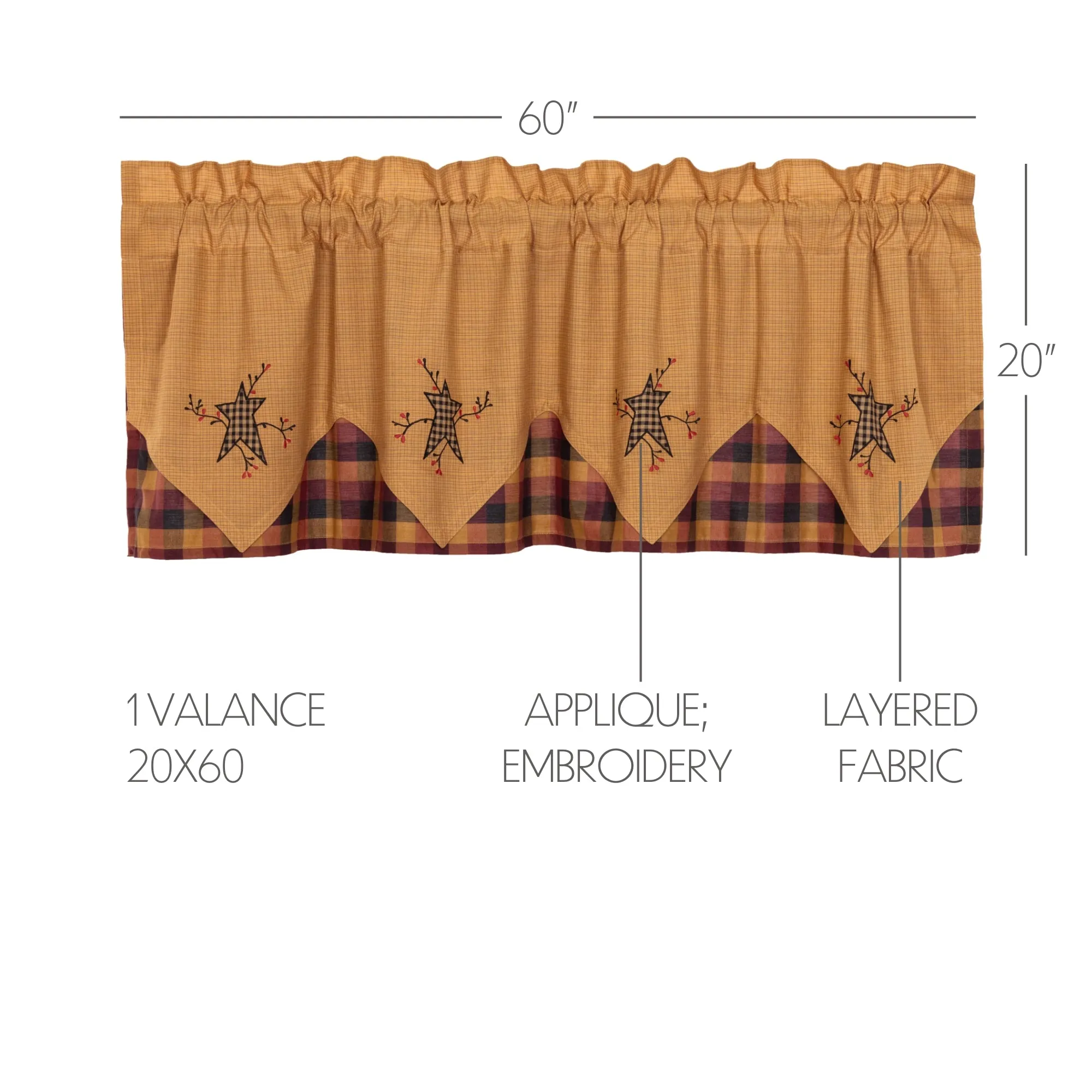 Heritage Farms Primitive Star and Pip Valance Layered