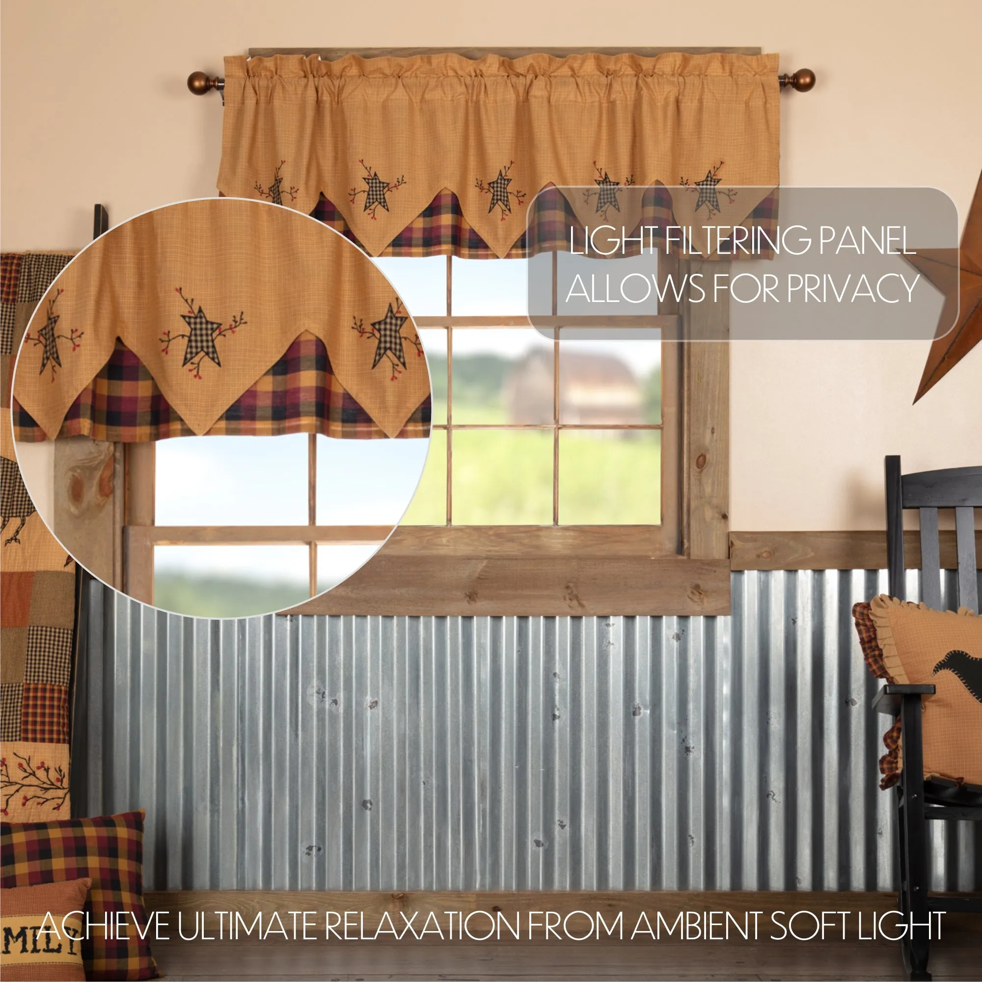 Heritage Farms Primitive Star and Pip Valance Layered