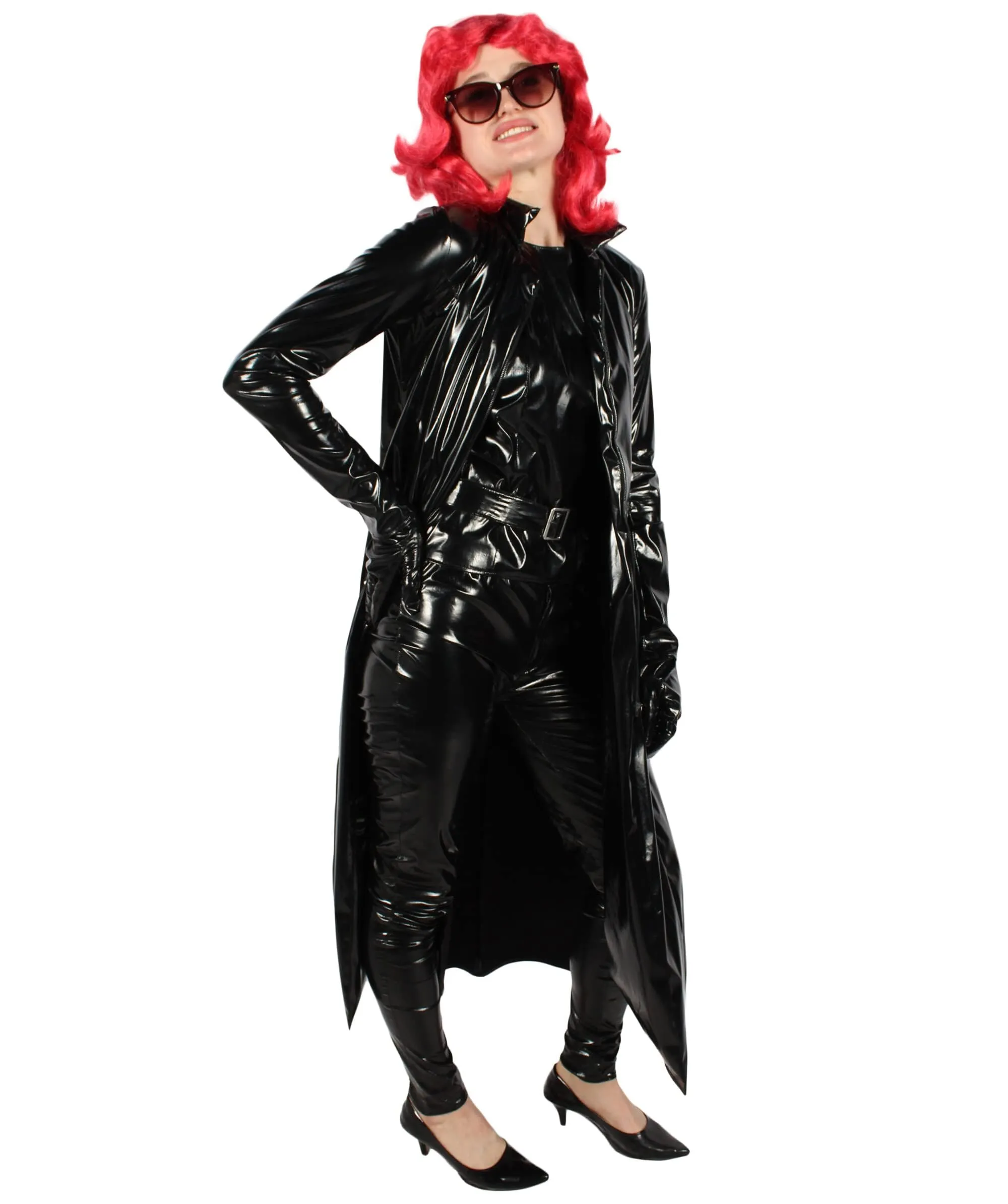 HPO Adult Woman Science Fiction Movie Black Overcoat Costume , Multiple Size Options