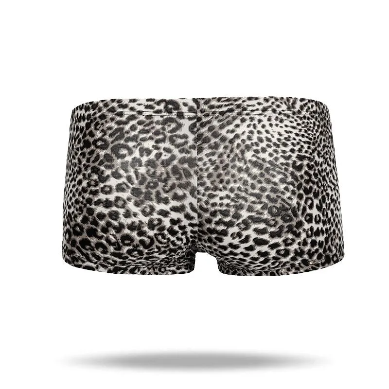 Ice Silk Sexy Leopard Men's Trunk