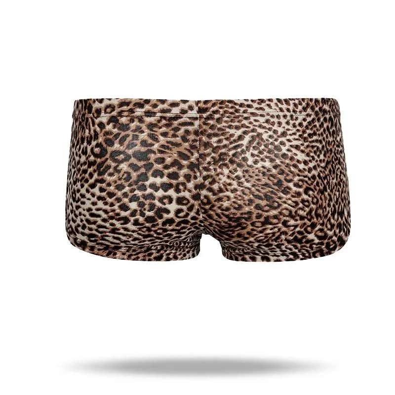 Ice Silk Sexy Leopard Men's Trunk