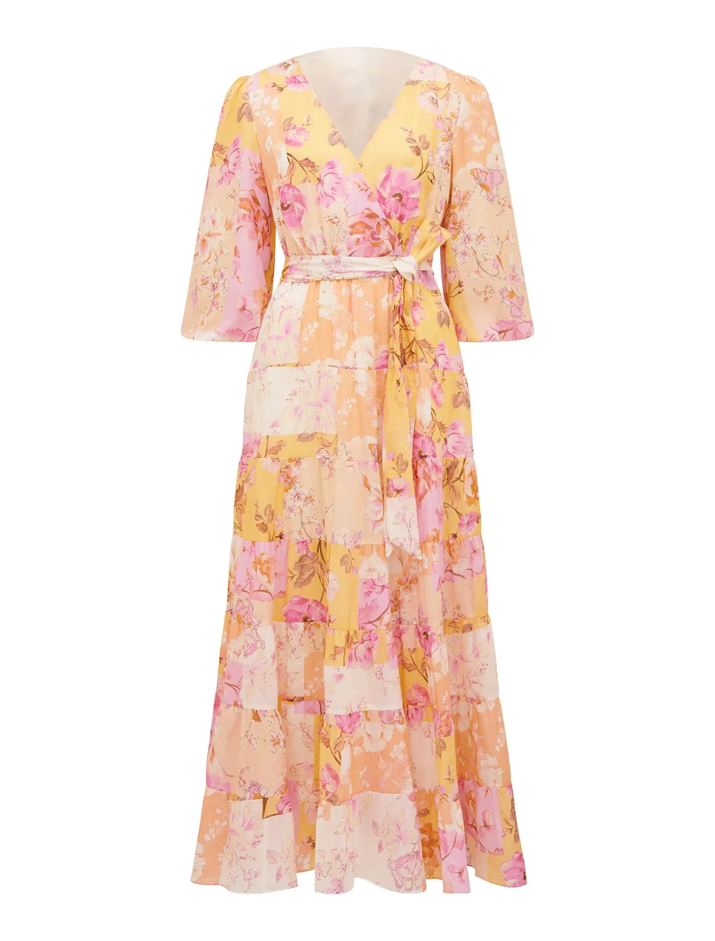 Imogen Tiered Wrap Midi Dress