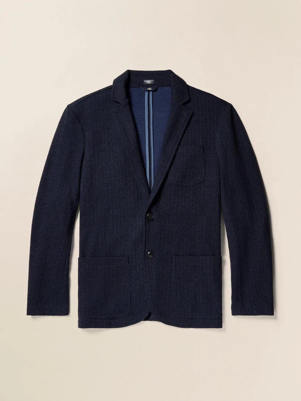 Inlet Herringbone Blazer in Navy Twilight Herringbone