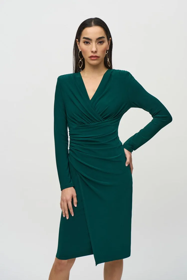 Joseph Ribkoff Silky Knit Wrap Dress Green 244024