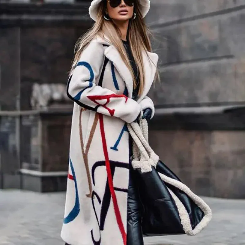 Love Letter Print Trench Overcoat