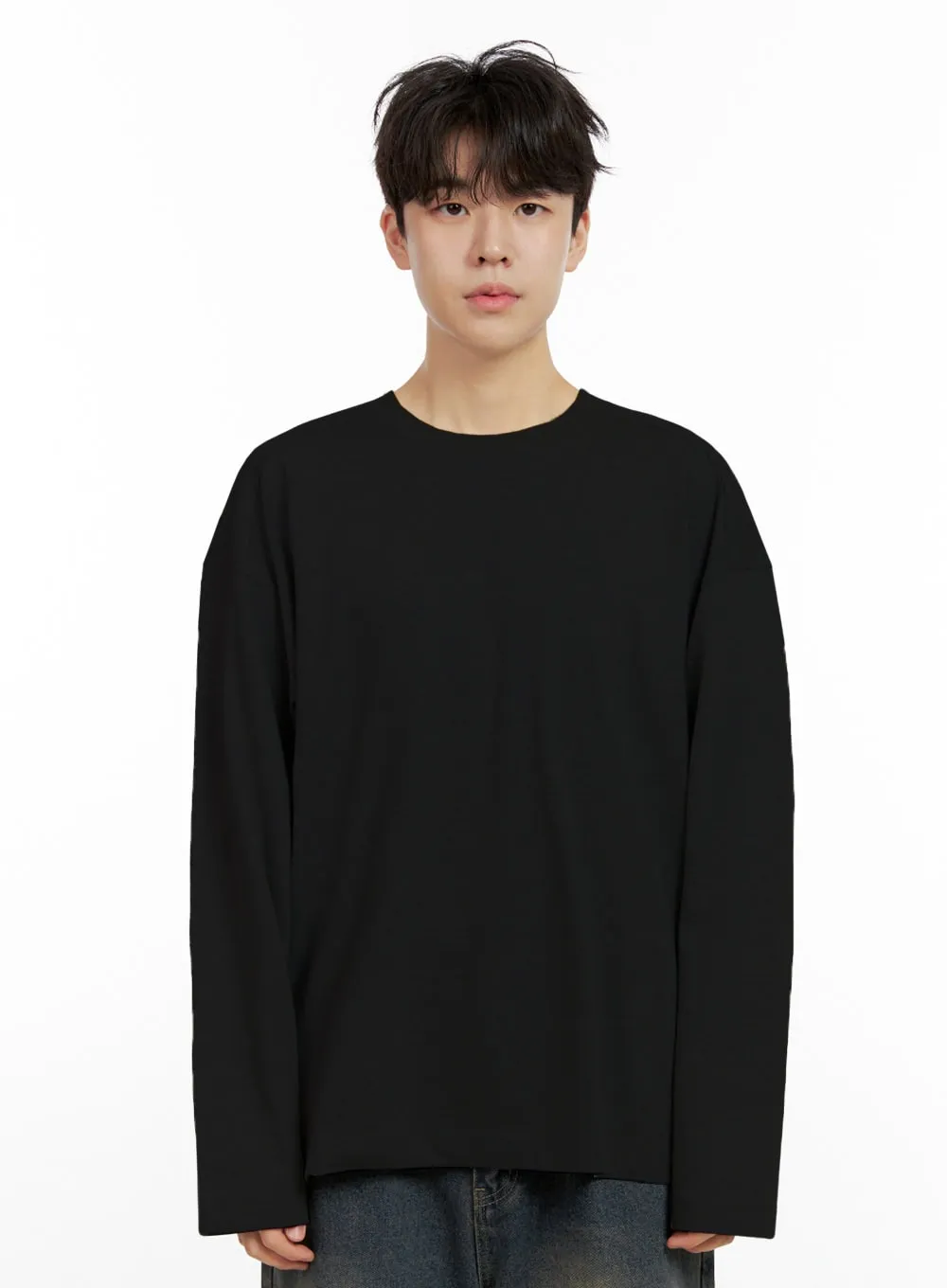 Men's Cozy Cotton Long Sleeve Oversize Tee IN422