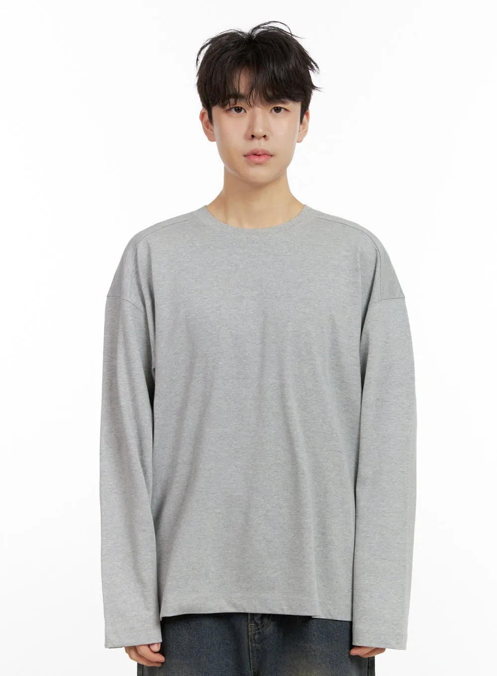 Men's Cozy Cotton Long Sleeve Oversize Tee IN422