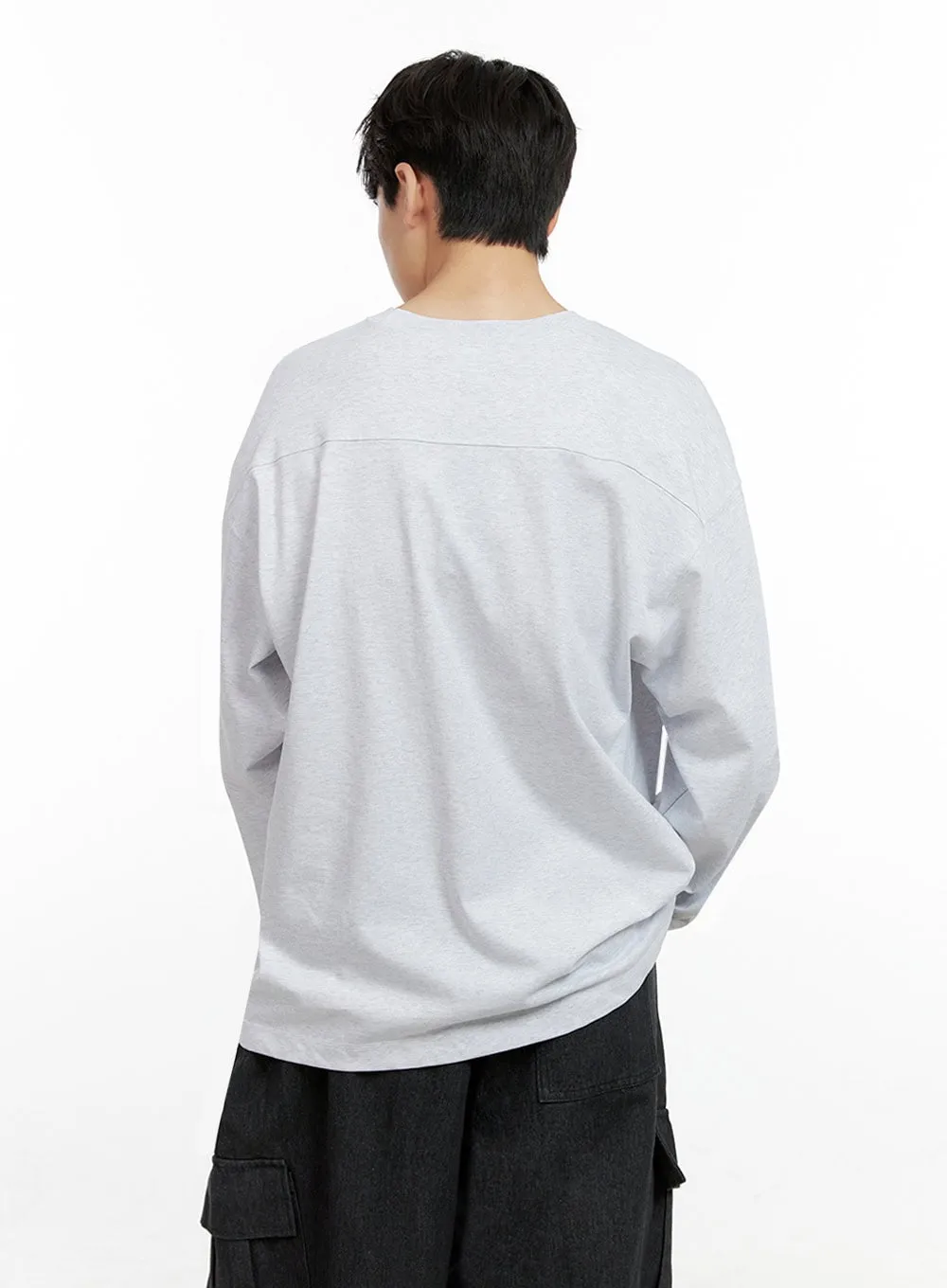 Men's Cozy Cotton Long Sleeve Oversize Tee IN422