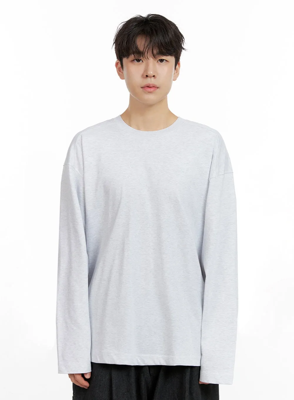 Men's Cozy Cotton Long Sleeve Oversize Tee IN422