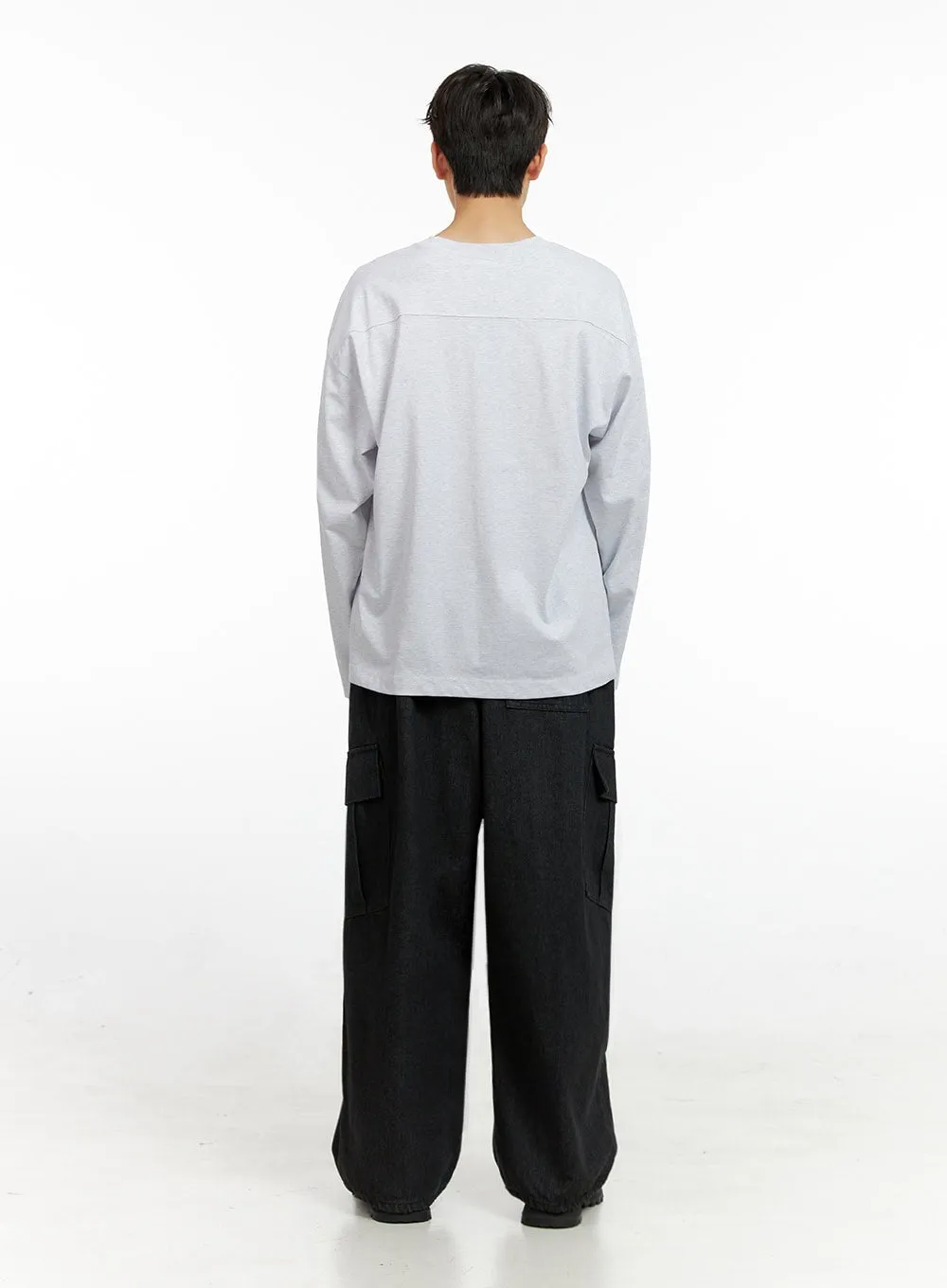 Men's Cozy Cotton Long Sleeve Oversize Tee IN422