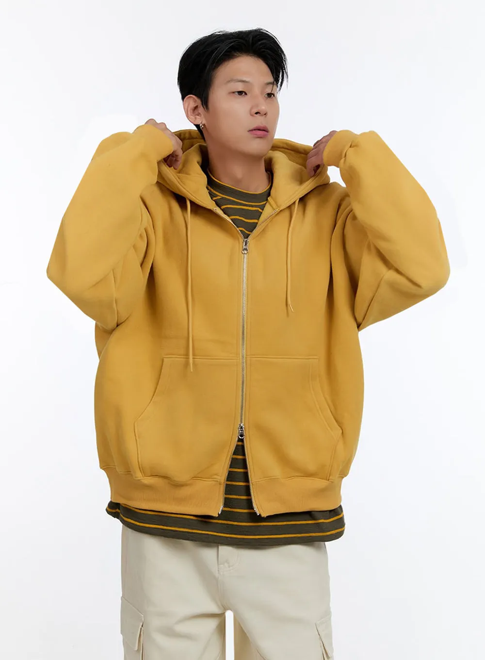 Men's Cozy Double Zip-Up Hoodie IO428