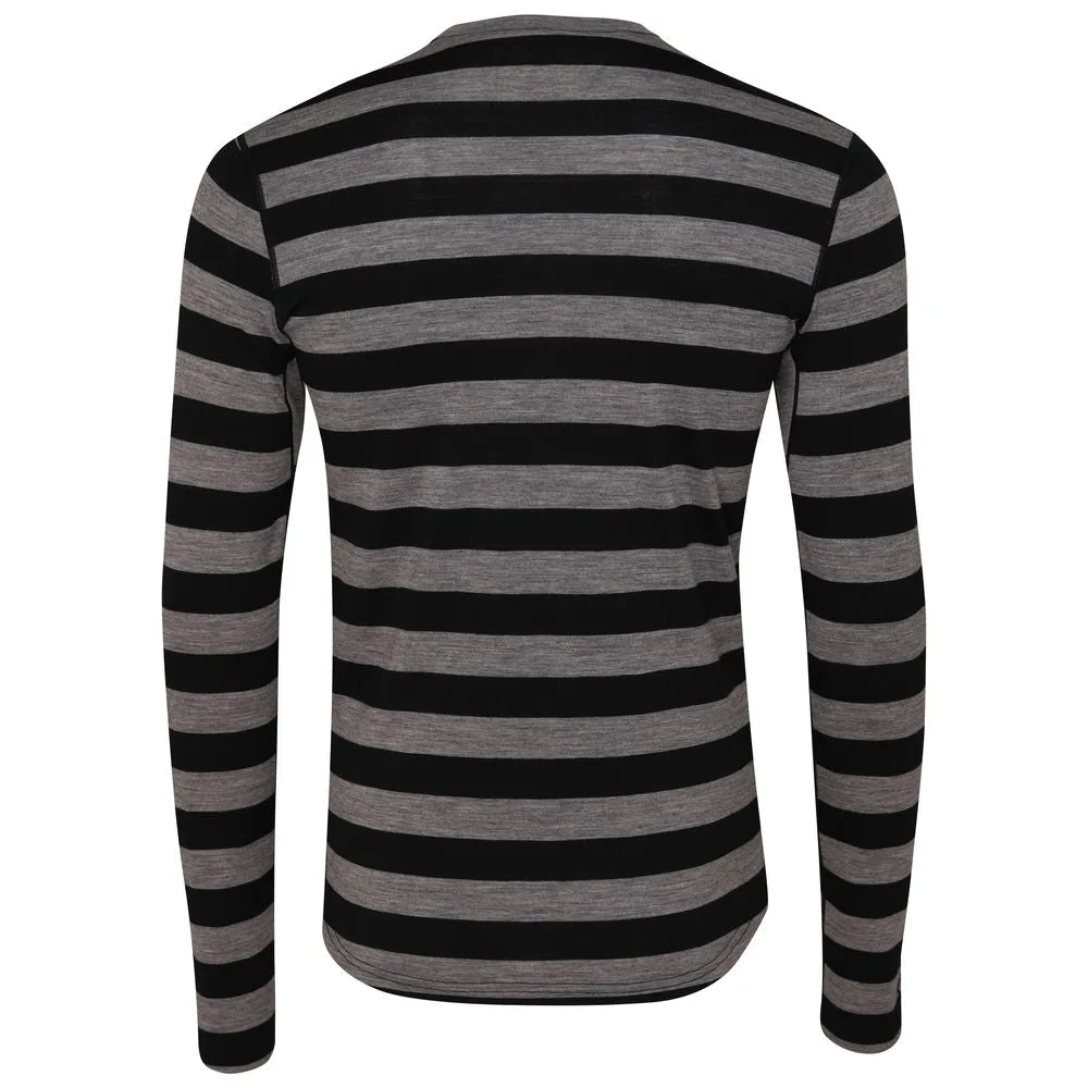 Mens Merino 180 Long Sleeve Crew (Black/Charcoal)