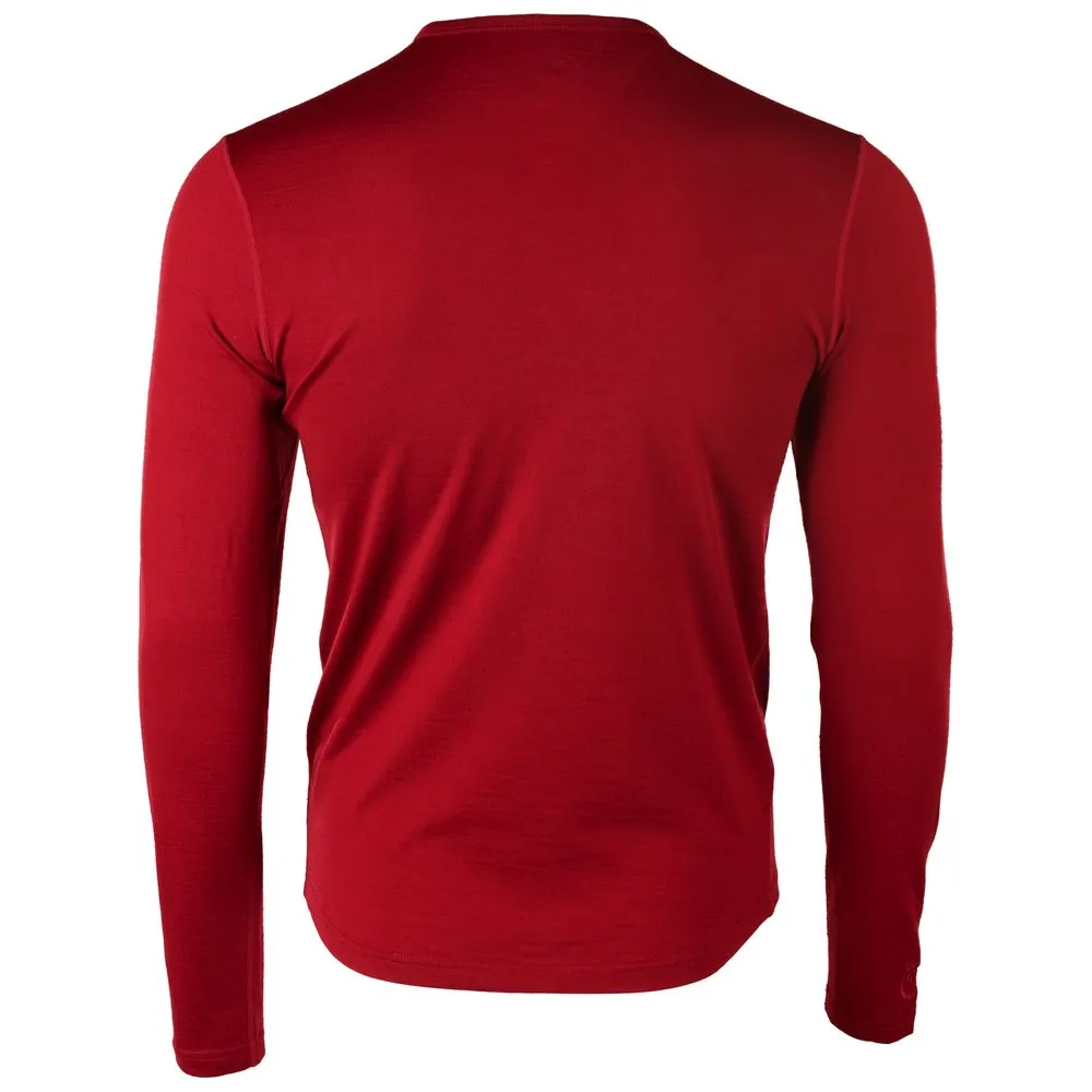 Mens Merino 180 Long Sleeve Crew (Red)