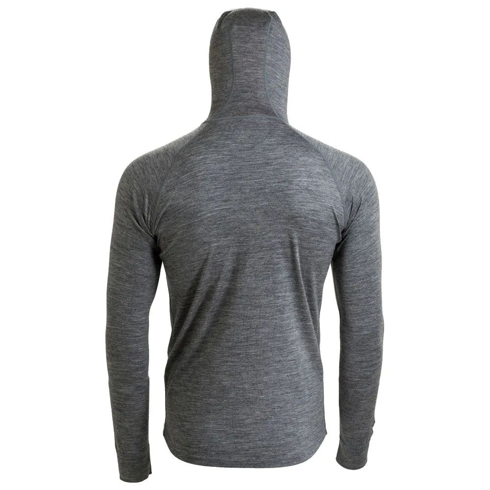 Mens Merino 200 Zip Neck Hoodie (Charcoal)