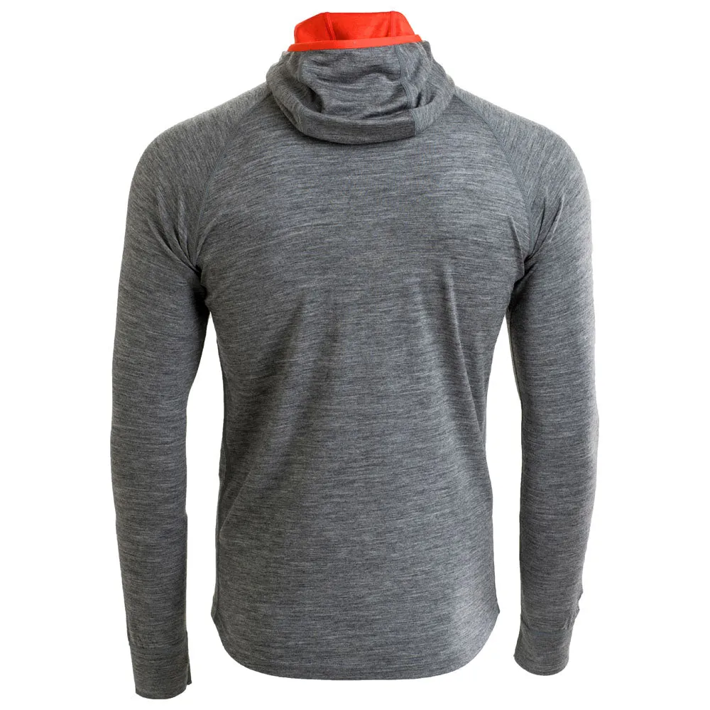 Mens Merino 200 Zip Neck Hoodie (Charcoal)