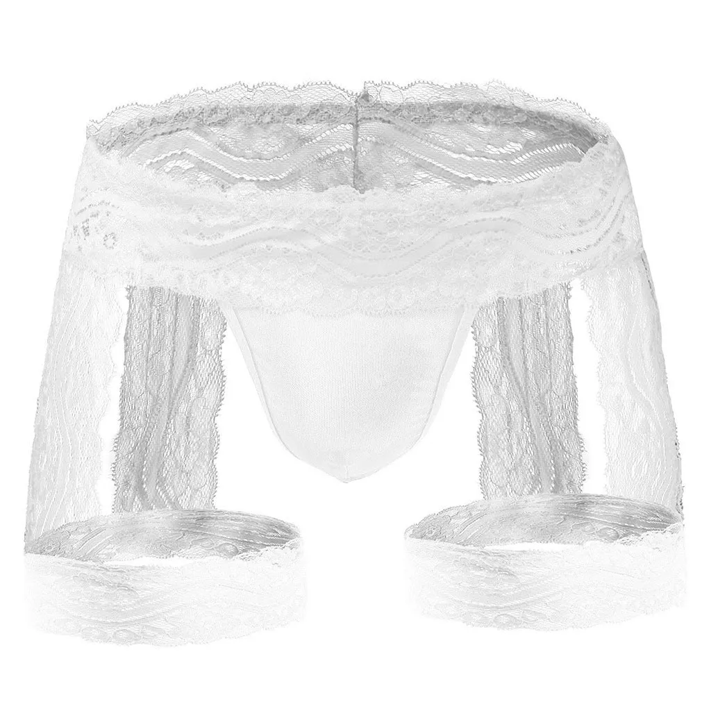 Men's Sexy Lace Boxer Hollow Thong