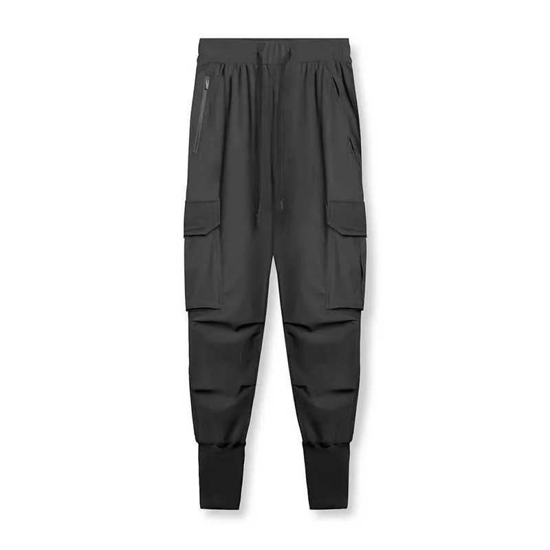 Men's Sports Trousers Multi Pocket Cargo Pants Threaded Foot Pants