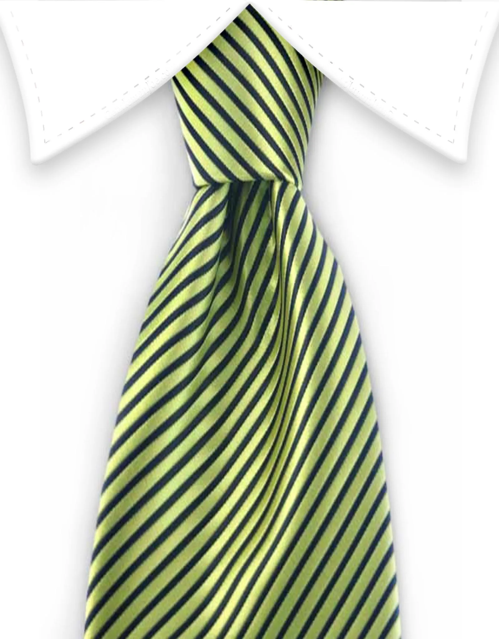 Neon Green Kid's Striped Tie