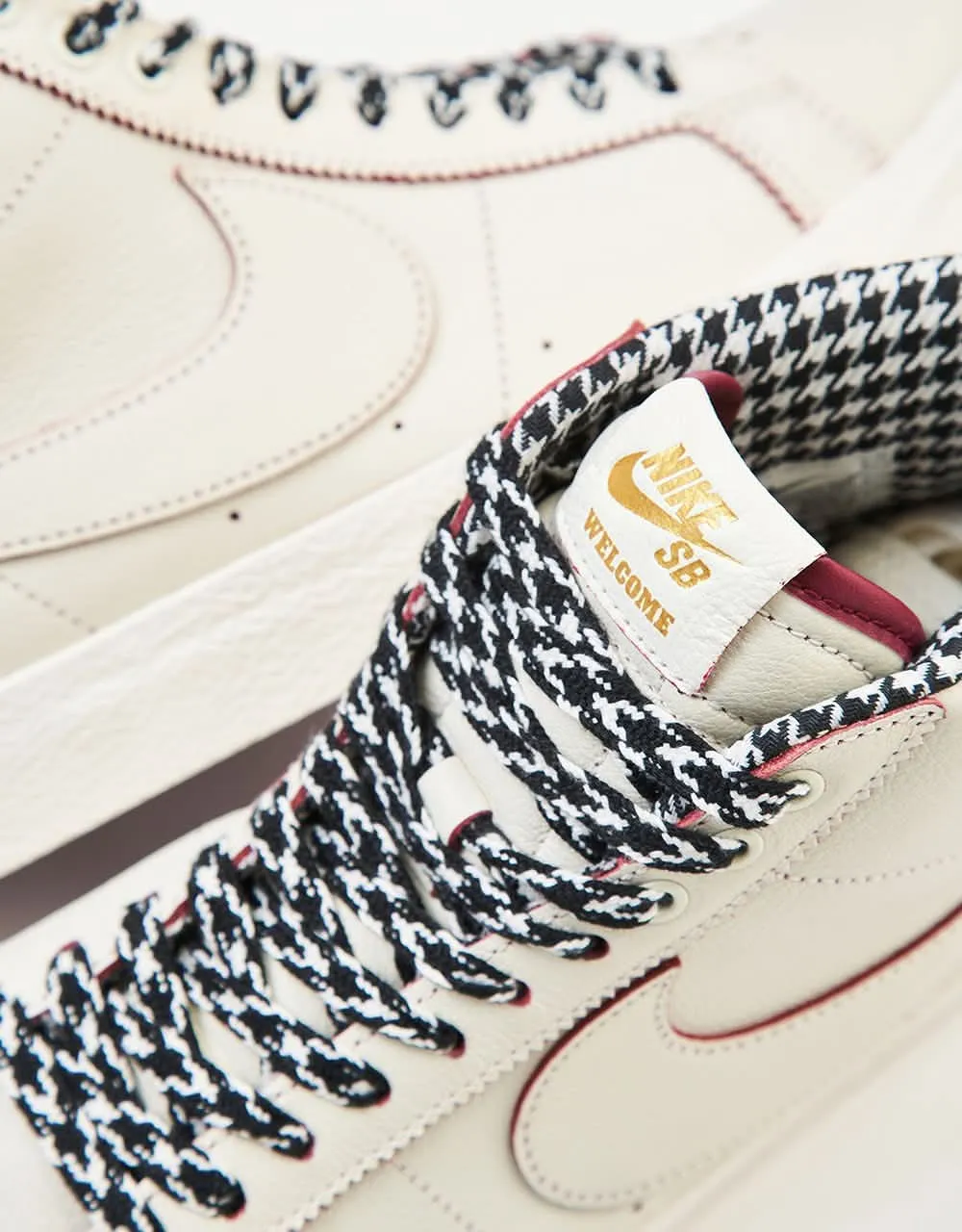 Nike SB 'Welcome Madrid' Zoom Blazer Mid QS Skate Shoes - Sail/Dark Beetroot-White