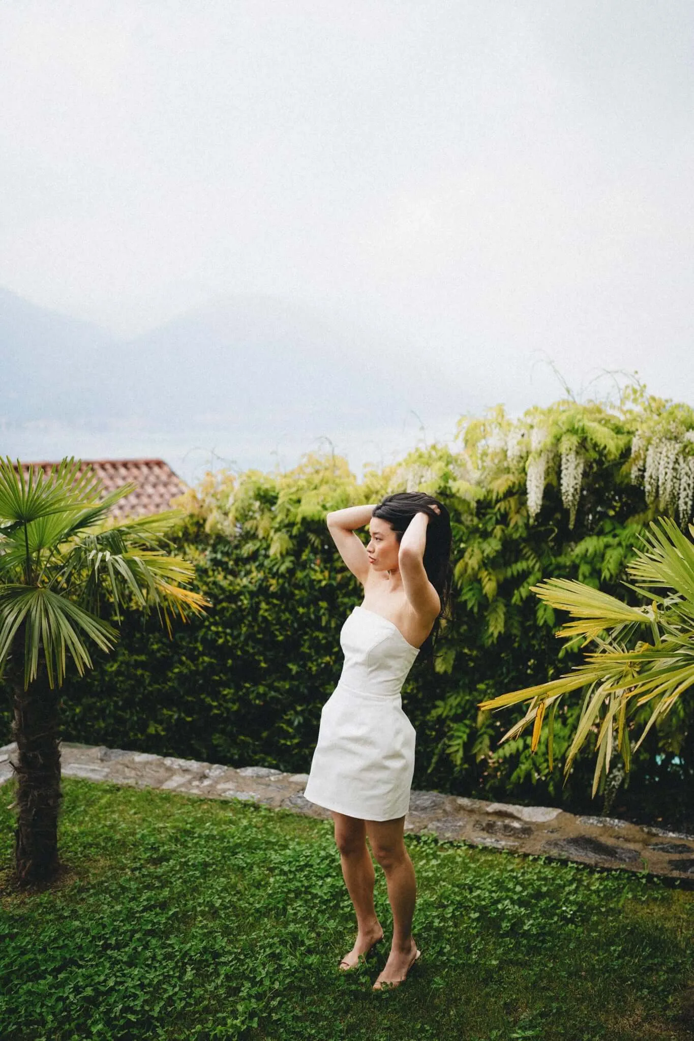 Organic Cotton Strapless Mini Dress in Ivory