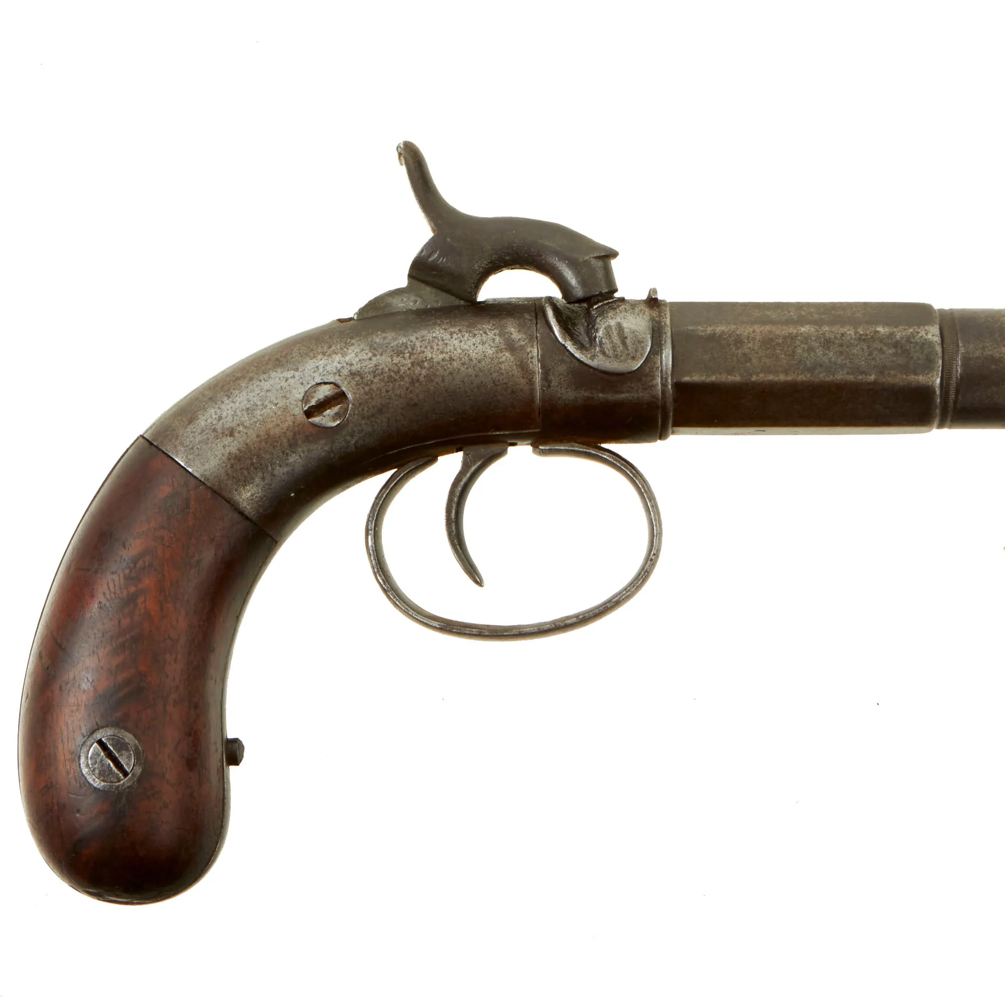 Original U.S. 19th Century Allen & Thurber Single Shot Rifled Percussion Overcoat Pistol Serial 501 - circa 1850