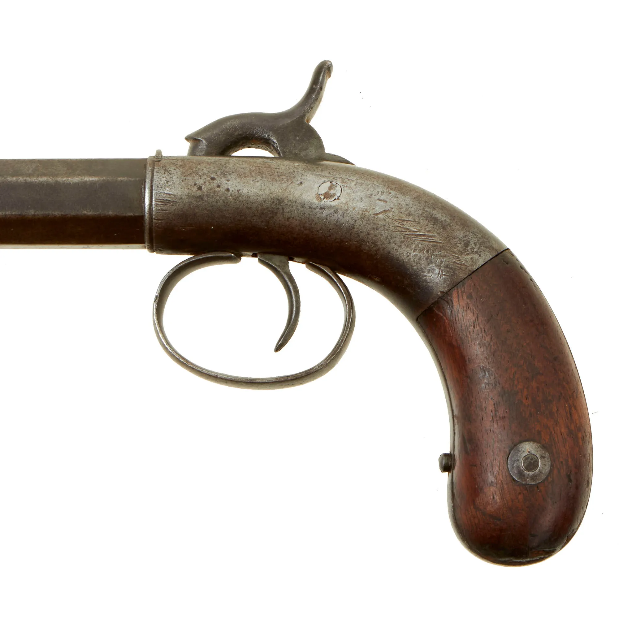 Original U.S. 19th Century Allen & Thurber Single Shot Rifled Percussion Overcoat Pistol Serial 501 - circa 1850